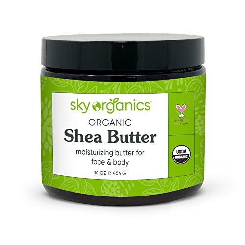 Sky Organics - Organic Shea Butter, 15 oz - Nourishes, Soothes, and Softens Dry Skin - Raw & Unrefined - Essential Fatty Acids & Antioxidants - Natural, Vegan & Cruelty Free - Skin Care & Self Care