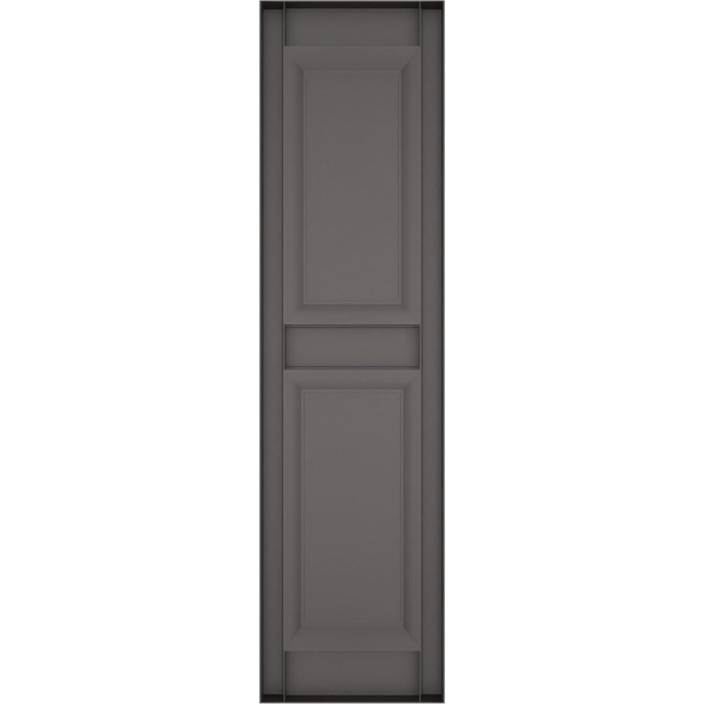 Ekena Millwork Lifetime Vinyl LP2S14X05100MS Standard Two Equal Panel Vinyls, Raised Panel Vinyl Shutters, w/Installation Shutter-Lok's & Matching Screws (Per Pair), 14 3/4"W x 51"H, Musket Brown
