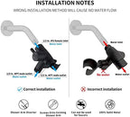 G-Promise Solid Metal Shower Arm Diverter with Holder for Hand Held Showerhead and Fixed Spray Head, G 1/2 3-Way Bathroom Universal Diverter System Replacement Part (Matte Black)