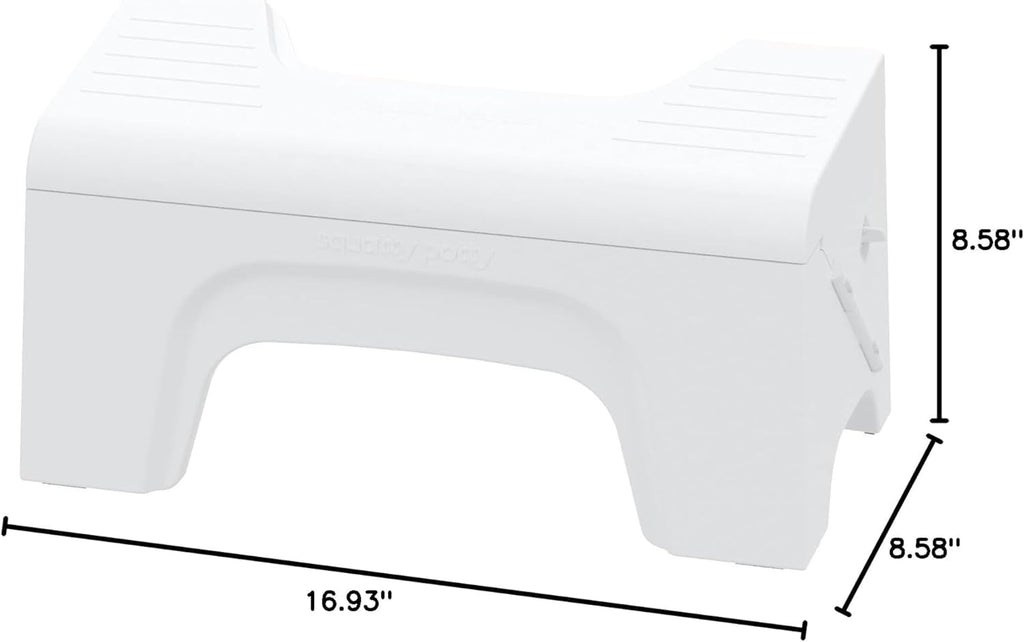 Squatty Potty Fold N Stow Compact Foldable Toilet Stool, White, 8", 1 lb
