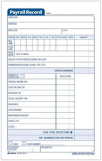 Adams Employee Payroll Record Book, 4.19 x 7.19 Inches, White and Canary, 2-Part, 55 Sets (D4743)