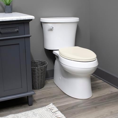 Mayfair Cameron Biscuit Toilet Seat, Non Slip Heavy Duty Wood, Easy Clean, Round