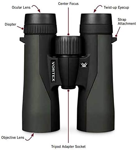 Vortex Optics Crossfire HD 10x50 Binoculars - HD Optical System, Tripod Adaptable, Rubber Armor, Waterproof, Fogproof, Shockproof, Included GlassPak - Unlimited, Unconditional Warranty