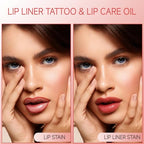 KISSIO Lip Stain Set,Peel Off Lip Liner Stain and Lip Care Oil,Transfer Proof,Long Lasting and Waterproof Lip Tint,Matte Finish,Lip Combo,07 Berry