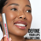 Cilrofelr Peel Off Lip Liner Stain, Long Wear Tattoo Lip Liner with Tweezer, Peel Off Lip Stain with Matte Finish, Long Lasting, Waterproof, Transfer-proof, Highly Pigmented Color (Rose)