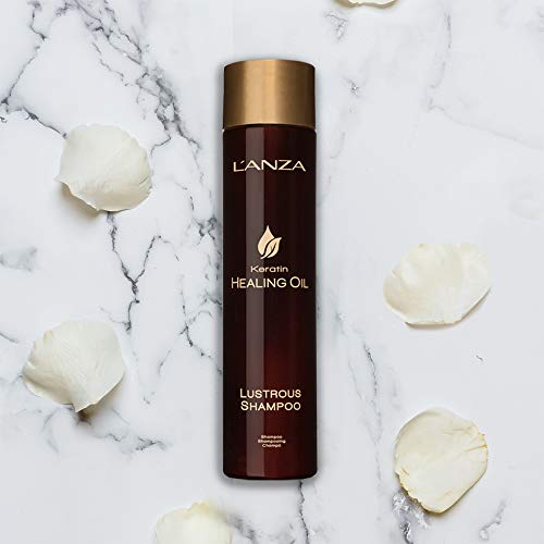 L'ANZA Keratin Healing Oil Lustrous Shampoo, Keratin Shampoo For Dry Damaged Hair, Boosts Shine, Strength and Hair Health, Repairing Damage and Prevents Frizz, Sulfate Free, Cruelty Free