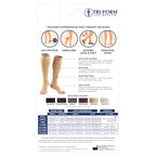 Truform 20-30 mmHg Compression Microfiber Stockings for Men and Women, Knee High Length, Open Toe, Black, Large