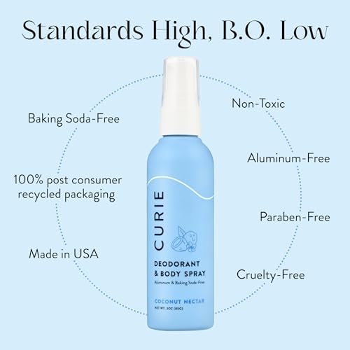 Curie Whole Body Deodorant - OG Spray Variety Pack - Auminum Free, Natural, Paraben Free, Cruelty Free, Vegan - Coconut Nectar, Orange Neroli, and White Tea (3pk)