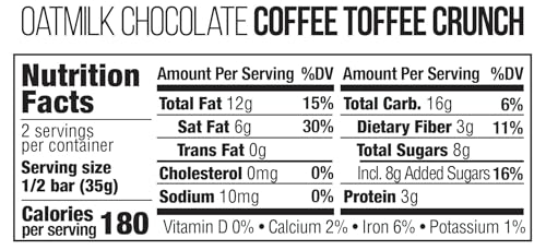 Taza Chocolate Organic Oat Milk Chocolate Bar, Coffee Toffee, 2.5 Ounce (10 Count), Vegan