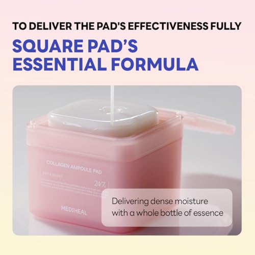 MEDIHEAL Madecassoside Toner Pads [Disney Pixar Edition]-Centella Asiatica to Improve Uneven Skin Tone - Vegan Face Gauze Pads, Full size 100 Pads + Refill 100 Pads (Collagen, 200 pads)