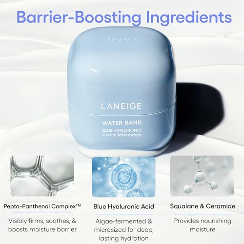 LANEIGE Water Bank Blue Hyaluronic Moisturizer: Barrier-Boosting Hydration, Squalane, Ceramide, Dermatologist-tested