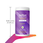 Method All-Purpose Cleaning Wipes, French Lavender, Multi-Surface, Compostable, 70 Count (Pack of 6)