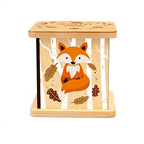 Wooden Piggy Bank for Kids and Adults, Personalized Gift Handmade in USA by BloomOwl, Custom Piggy Bank, Personalized Banks for Kids, Gifts for Baby Boys and Girls (Woodland Friends) (Woodland- Fox)