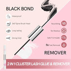 DIY Eyelash Extension Kit,114pcs 10-16mm Lash Cluster With Lash Bond and Seal Remover, Tweezers, Individual D Curl Manga Cluster Lashes, Natural Look, Hyacinth
