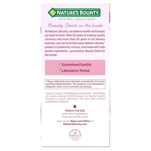 Nature's Bounty Optimal Solutions Ultra Collagen Booster for Healthy-Aging Supplement, Resveratrol, Hyaluronic Acid – Collagen Capsules for Women, 48 Capsules (Pack of 2)