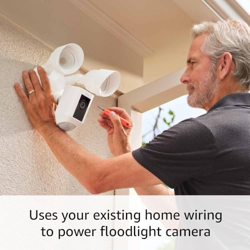 Ring Floodlight Cam Wired Plus — Outdoor home or business security with motion-activated 1080p HD video and floodlights, (2021 release) Black