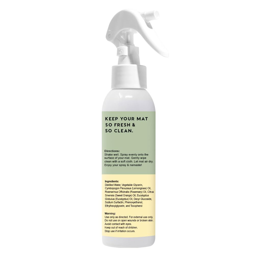 MOXE Yoga Mat Cleaner Spray, Rosemary & Lemon Essential Oil, Safe for All Mats & Exercise Equipment, Odor & Sweat Protection, Includes Microfiber Cleaning Towel, Green America Certified, 4 Oz (2 Pack)