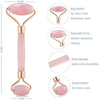 Jade Roller for Face - Rose Quartz Face Roller Skin Care - Stone Facial Roller, Face Massager for Women, Relieve Stress, Remove Wrinkles Eye Puffiness