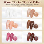 Vegan Nail Polish Set: Air Quick Dry Nail Lacquer Milky White, Nude, Brown 6 Regular Colors Nail Art Polish Non Gel Fast Drying Fingernail Polish Bulk for Winter DIY Salon Gift For Women