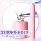 Self Adhesive Cluster Lashes Natural No Glue Individual Lashes Wispy Self Adhesive Eyelash Clusters with Clear Self Adhesive Strips DIY Eyelash Extensions(10-12MM)