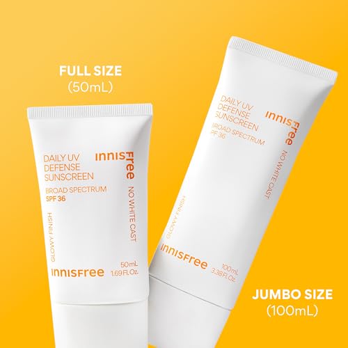 Innisfree Daily UV Defense SPF 36 – Korean Face Sunscreen, Invisible Finish, Broad Spectrum, No White Cast, Lightweight, Hydrating