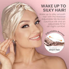 MATASSE Silk Bonnet for Sleeping with and without Adjustable Strap for Curly and Straight Hair - 22 Momme Sleep Cap, Real Mulberry on Both Sides