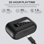 TOZO NC3 Hybrid Active Noise Cancelling Wireless Earbuds with 6 Mics AI Clear Call Ear Buds 55H Playtime with LED Display 32 Preset EQs via APP Bluetooth 5.3 IPX8 Waterproof in Ear Headphones