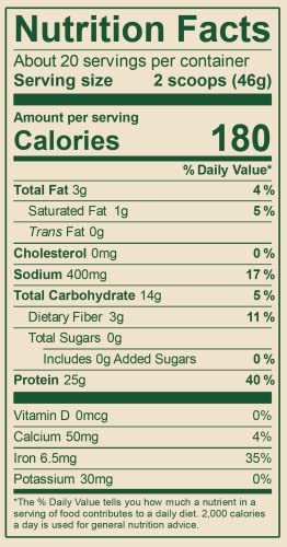 Vega Original Protein Powder, Creamy Vanilla Plant Based Protein Drink Mix for Water, Milk and Smoothies, 32.5 oz
