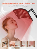 Red Light Therapy for Body, Infrared Light Therapy Lamp with Stand Portable 660nm 850nm Red Light Therapy for Face Back Home Heating Red Light Therapy Wrap Belt Gift for Women Men