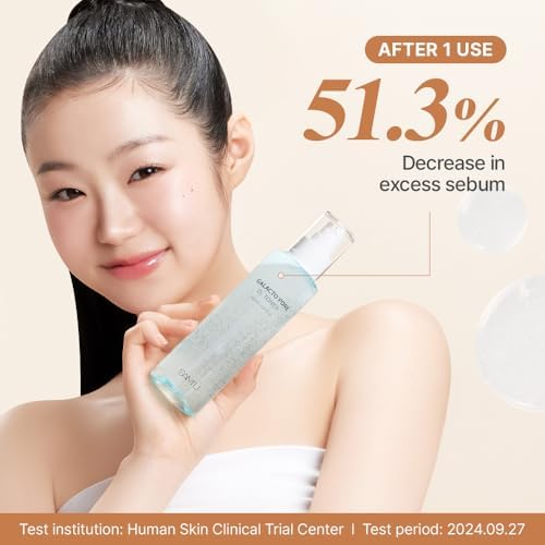 SAM'U Galacto Pore O2 Toner-Korean Skin Care, Exfoliating & Pore-Tightening, K-Beauty Rice Formula with Oxygen Bubble Technology, Hydrating for Sebum Control & Suitable for All Skin Types, 6.08 Fl. Oz