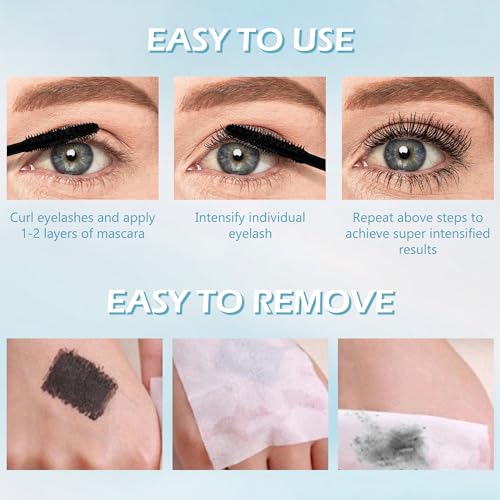 Mascara for Older Women 60 Plus, Waterproof Volumizing Mascara for Seniors with Thinning Lashes, Smudge-proof Long Lasting Mascara Black Volume and Length for Sensitive Eyes, Hypoallergenic Mascara