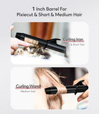 Travel Curling Iron, 1 Inch Mini Curling Iron Travel Size with 3 Adjustable Temp, Ceramic Mini Hair Curler with Keratin&Argan Oil Infuse, Dual Voltage, Includes Storage Bag