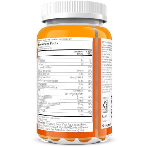 One A Day Women’s Daily Essentials Multivitamin Gummies, Multivitamin for Women, Zinc, Immune Support, Cool Lemonade Naturally Flavored, 120 Gummies