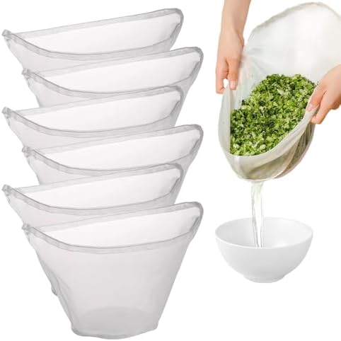 2025 New Soy Milk Bag, Organic Unbleached Cotton Cheesecloth or Food Strainer, Nut Milk Bag Reusable for Straining Oat Milk, Cheese Cloth Bag for Straining, Fine Mesh Cheese Cloth Making (6, Medium)