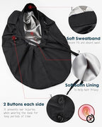 Large Satin Lined Scrub Cap for Women Long Hair Nurse Head Cap Surgical Bonnet 4 Buttons