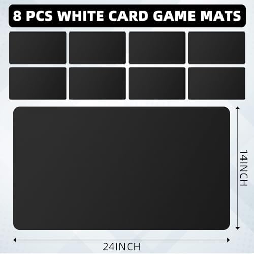 Yexiya 8 Pcs Card Game Mats 14 x 24 Inch Sublimation Blanks Playmat for Trading Board Game Smooth Rubber Playing Mat for Games, Mouse Pad (Black)