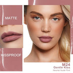 Oulac Matte Liquid Lipstick 2 PCS Set, Long Lasting Lipstick Waterproof Lip Stain, No Transfer, Creamy High Pigmented Formula with Rose Oil, Vegan [M19+M24]
