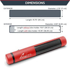 Quiver Time Red XL Orion Playmat Tube - TCG MtG Playmat Tube Case Bag with Waterproof Zipper, Hidden Dice Pocket, Adjustable Removable Shoulder Strap, See-Through Window, Fits 14" and 15" playmats