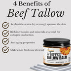 Whipped Tallow for skin Moisturizer with calendula and bakuchiol oil | tallow for skin care - handmade grass-feed Frankinsence tallow face cream- organic facial balm (Sandalwood Vanilla)