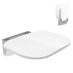 Easywow Folding Shower Chair Wall Mounted Fold Down Shower Seat 400 LB Capacity Foldable Shower Bench Seats for Adults Elderly Disabled White