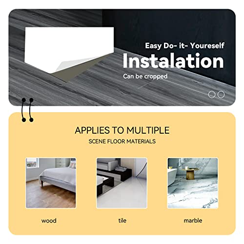 Wood Grain Peel and Stick Floor Tiles – 11.8” Width, Full Roll Length of 118" – Versatile Design for Any Space, Self Adhesive Vinyl Flooring, Waterproof and Non-Slip Features