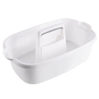 Omirome 2-Pack Large White Cleaning Caddy for Cleaning Supplies with Handle - Portable Plastic Tote Organizer for Shower, Bathroom, Kitchen, Under Sink Storage