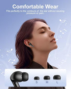 Wireless Earbuds, Bluetooth Ear Buds Headphones, 40H Long Playtime, Stereo Deep Bass, LED Power Display, IPX7, Lightweight in Ear Earphone with Mic for iPhone Android Phone