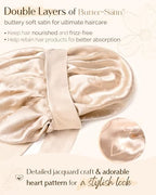 YANIBEST Double Layer Silk Satin Bonnet for Sleeping Women Printed Pattern Satin Bonnet with Tie Band for Women Curly Natural Hair