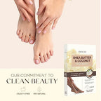 Shea Butter & Coconut Foot Masks - Softens Calluses, Treats Cracked Heels, Soothing & Hydrating - Dermatologist Tested Korean Skincare - Clean Beauty, Cruelty-Free, All Skin Types - 3 Pairs