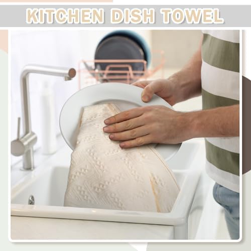 Boho Hand Towels Set of 4 Turkish Cotton 14 x 30 Inch Decorative Absorbent Face Head Towel for Bathroom Kitchen Decor Farmhouse Spa Gym Guest Gift(Beige)