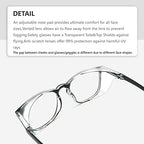 Safety Glasses Anti-Fog Goggles Z87.1 Blue Light Blocking Anti-Dust UV Protection Glasses For Men Women (Black001)