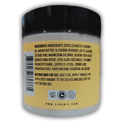 Sweet Dreams Magnesium Emulsified Body Butter, 4 oz., 1 Count | Mango Butter | Premium Magnesium Oil | Natural Ingredients | Magnesium Lotion | Lemon + Cedarwood