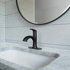 Moen Karis Black Matte One-Handle Single Hole Bathroom Sink Faucet with Optional Deckplate, 84346BL