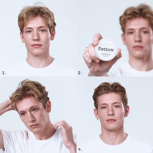 Fatboy Hair Sea Salt Pomade, Lightweight Hold for Texturizing Hair, Beach Wave Finish, All Hair Types, 2.6 Oz